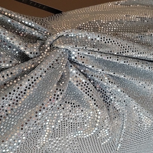 JM Studio-Elegant Blue Ice/Silver Wrap Dress - Picture 3 of 8